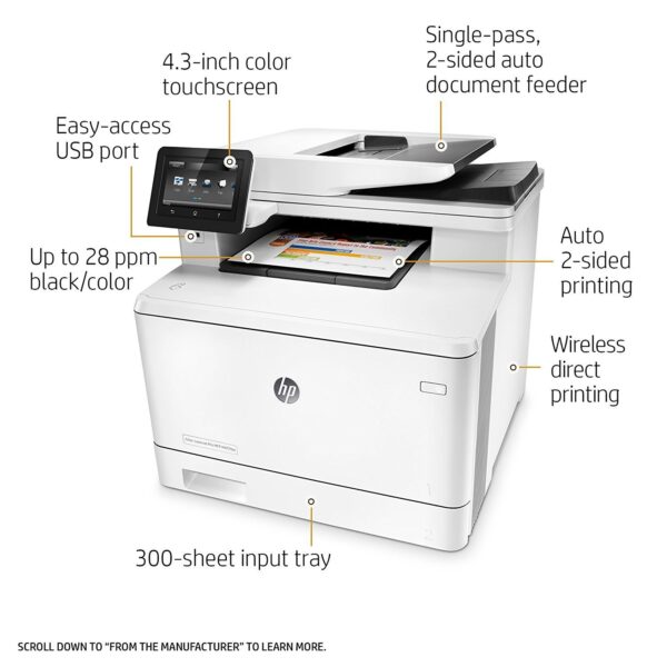 HP Laserjet Pro M477fdw Multifunction  Wireless Color Laser Printer with Duplex Printing