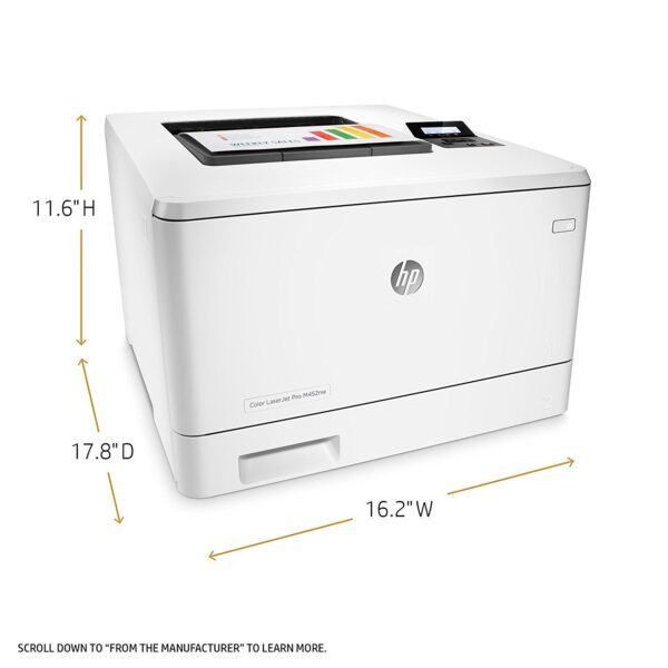 HP Laserjet Pro M452nw Wireless Color Laser Printer with Built-in Ethernet,