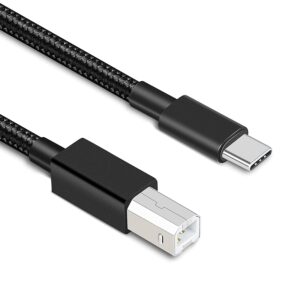 rts Hight Speed USB Type C Printer Cable (2M) Nylon Braided 480Mbps